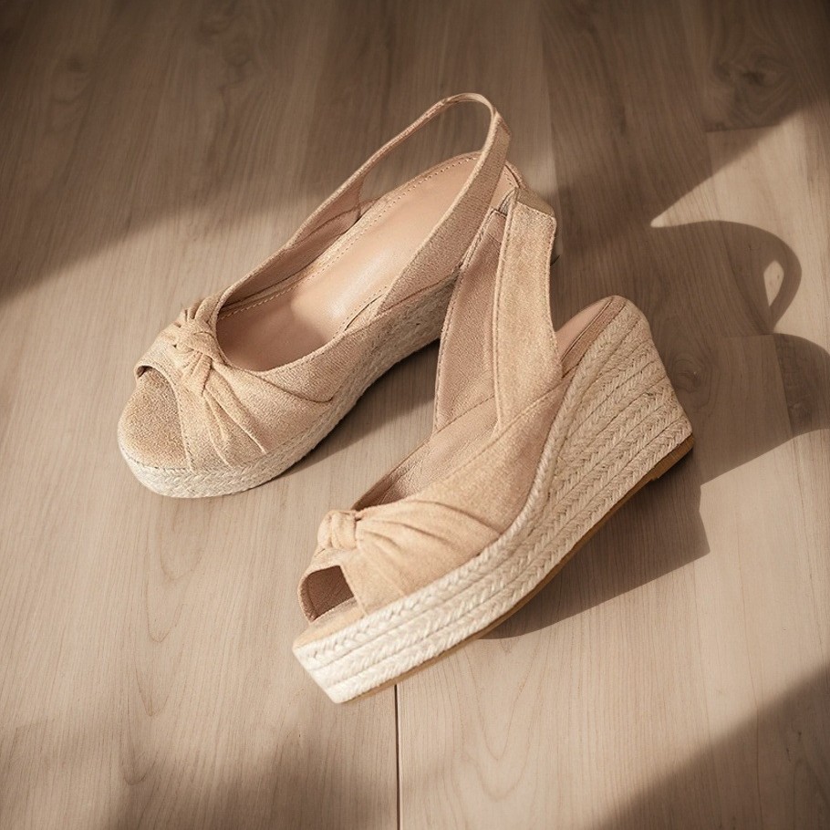 LIHUAMAO beige espadrille peep - đánh giá và giá Wedge Espadrille Women