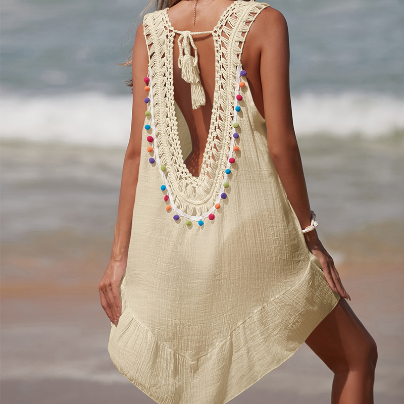 Women V-Neck Backless Hollow O - đánh giá và giá Cover Up Kaftan