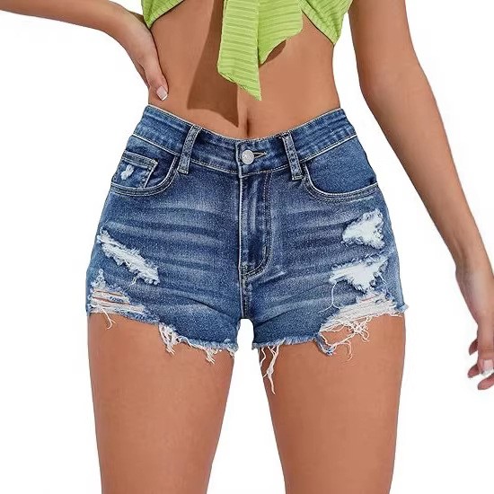 Women's High Waist Distressed  - đánh giá và giá Shorts Denim Frayed