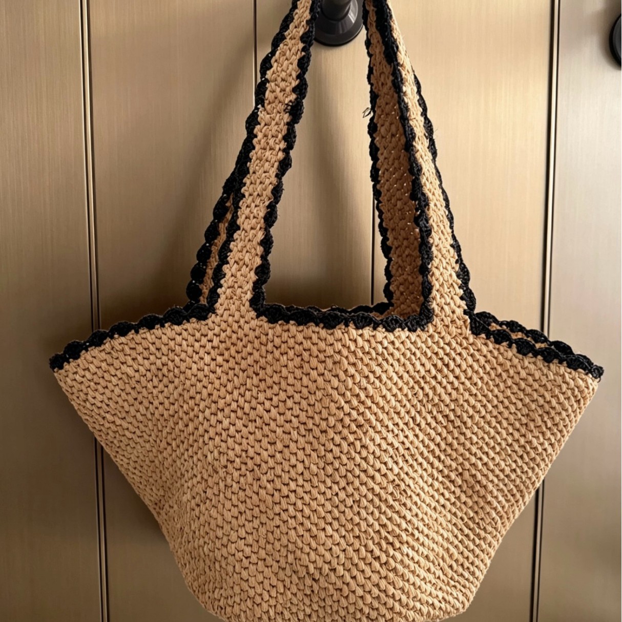 NEW raffia bow crochet handwov - đánh giá và giá Crochet Bag Raffia