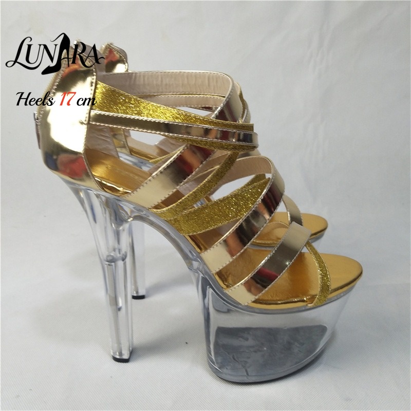 17cm/7Inch Gold Metallic Strap - đánh giá và giá Sandal Strappy Heeled