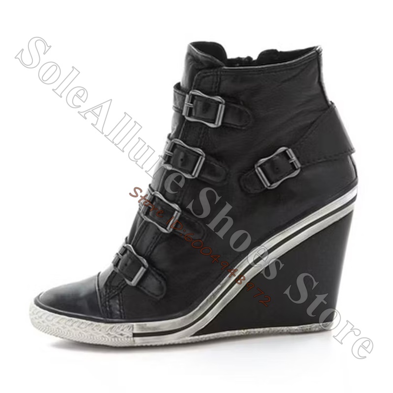 Grey Multi Buckle High Top Wed - đánh giá và giá Wedge Espadrille Women